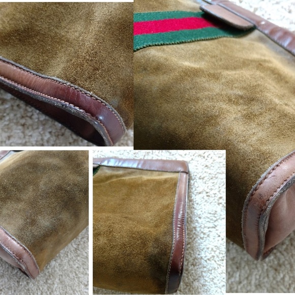Large Brown Suede Gucci Clutch - Picture 7 of 7